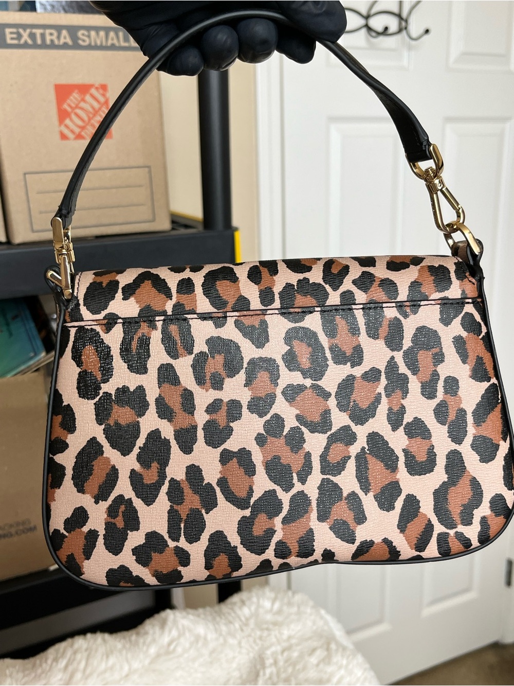 kate spade Leopard Print Mini Shoulder Bag with Black Trim - Picture 5 of 16